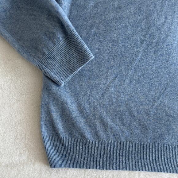 Naadam 100% Cashmere Sweater Mens XXL Dusty Blue Crew Neck Pullover Knit Luxury - Picture 4 of 10